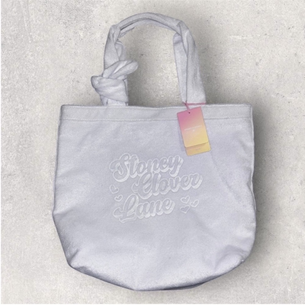 Stoney Clover Lane x Target White Terry Cloth Embossed Beach Tote Bag ( Defect)